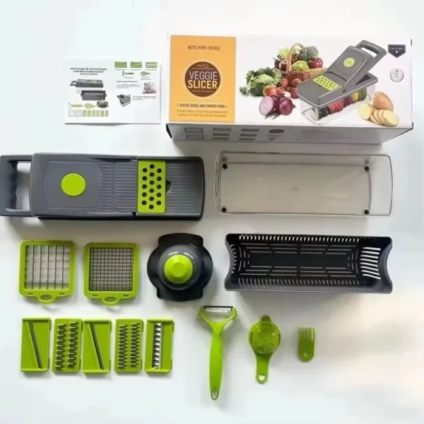 Genius Nicer Dicer Plus Salad Vegetable & Fruit Cutter - 12 in 1 Nicer Dicer Chopper Vegetable Cutter