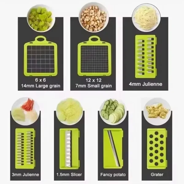 Genius Nicer Dicer Plus Salad Vegetable & Fruit Cutter - 12 in 1 Nicer Dicer Chopper Vegetable Cutter
