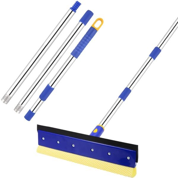 2-in-1 Squeegee & Sponge Mop with Extension Pole - Image 2