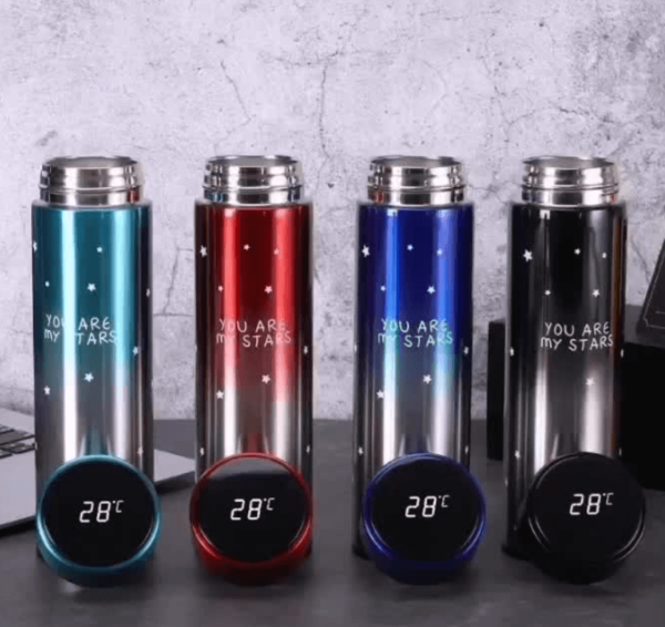 500ml Smart LED Temperature Bottle – Colorful Stars Stainless Steel Vacuum Flask - Image 2