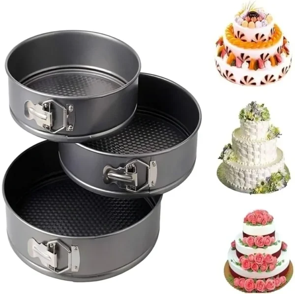 Set of 3 Nonstick Round Cake Molds - Image 2