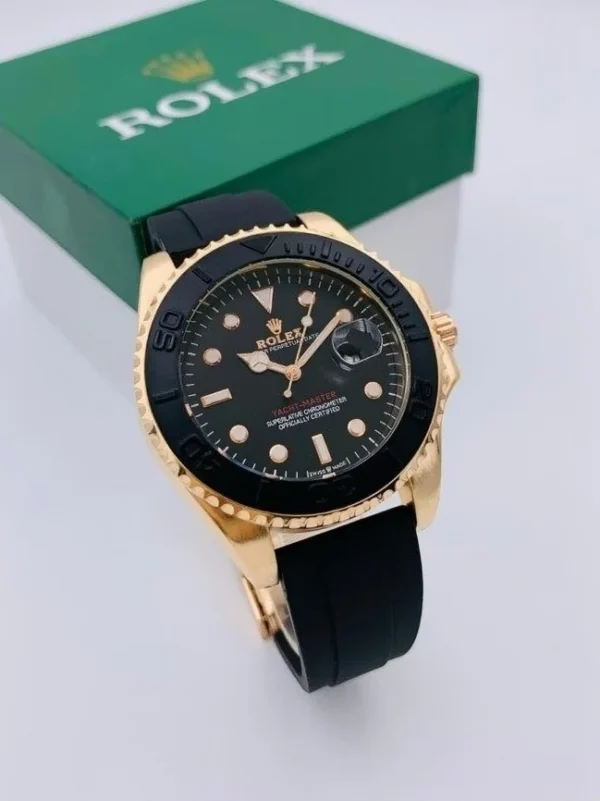 Rolex Stylish Men's Watch - Adjustable Rubber Strap, Elegant Design (Without Box)