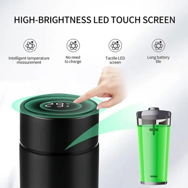 Temperature Display Vacuum Insulated Water Bottle (Random color) - Image 4