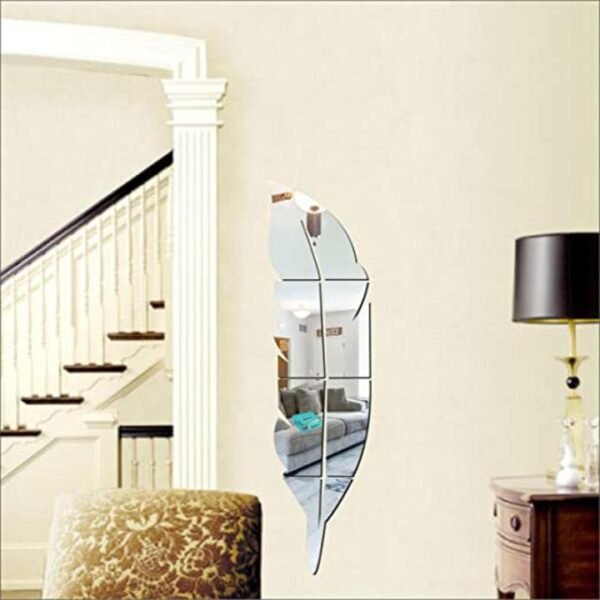 3D Acrylic Leaf Mirror Wall Decor - Image 2