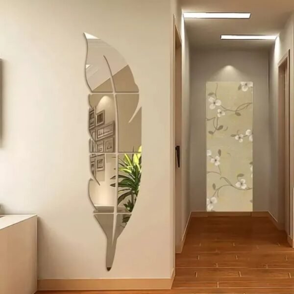 3D Acrylic Leaf Mirror Wall Decor