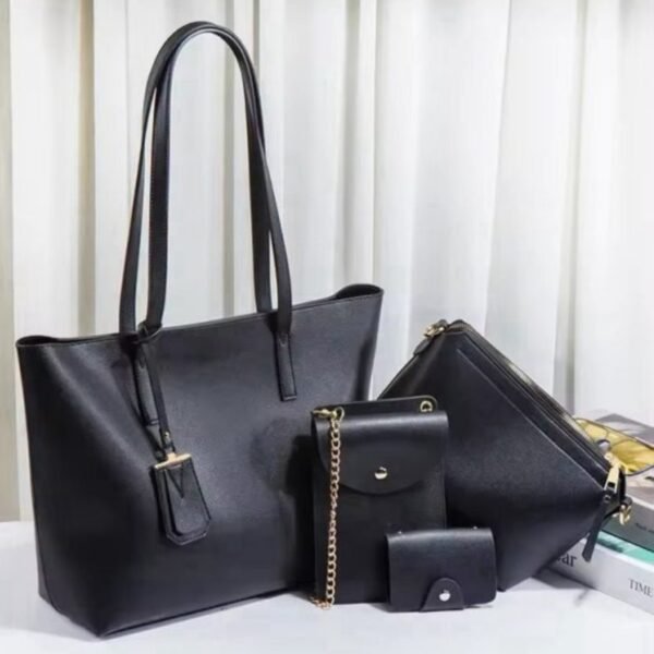 4-Piece Synthetic Liza Leather Tote Set